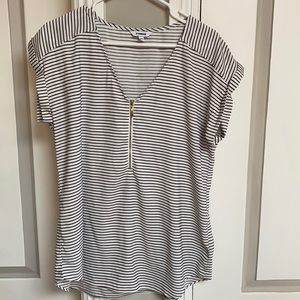 Express white and black striped shirt